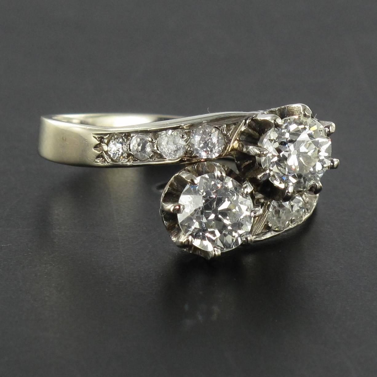 Antique Diamond Gold Lover's Ring  1