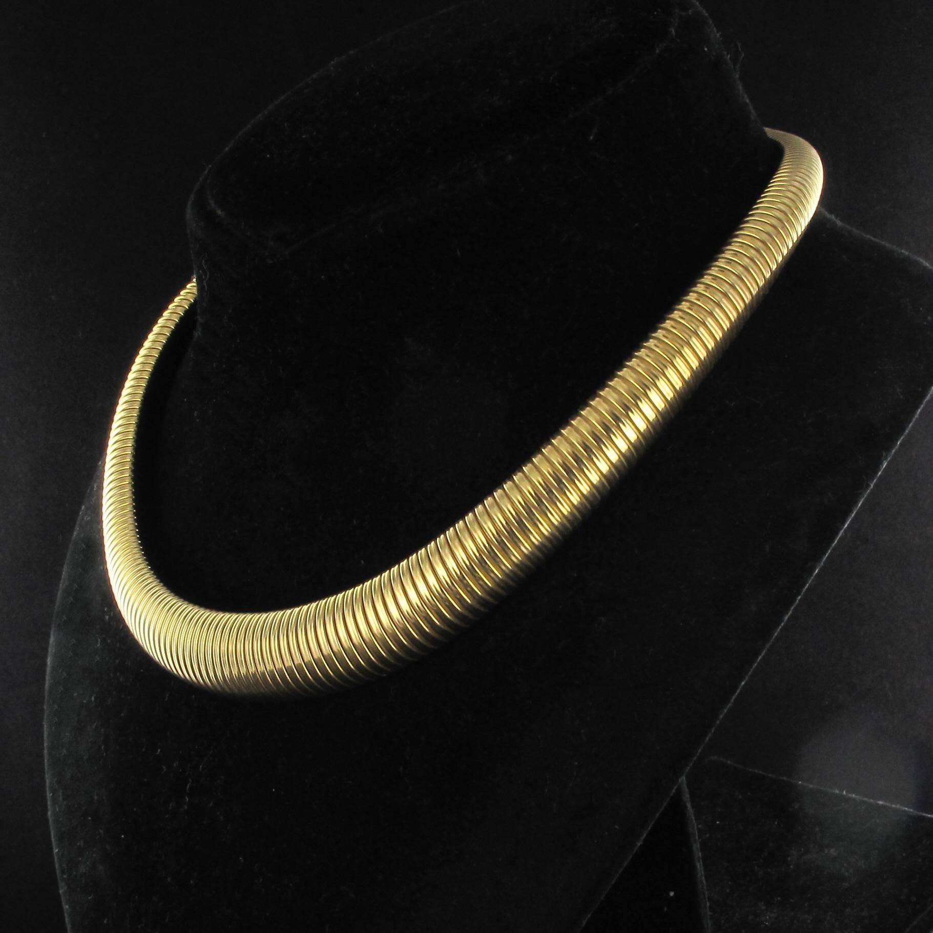 1940s Gold Tubogaz Necklace  In Excellent Condition In Poitiers, FR
