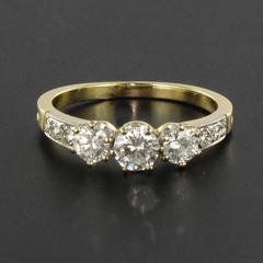 Diamond Gold Trinity Engagement Ring