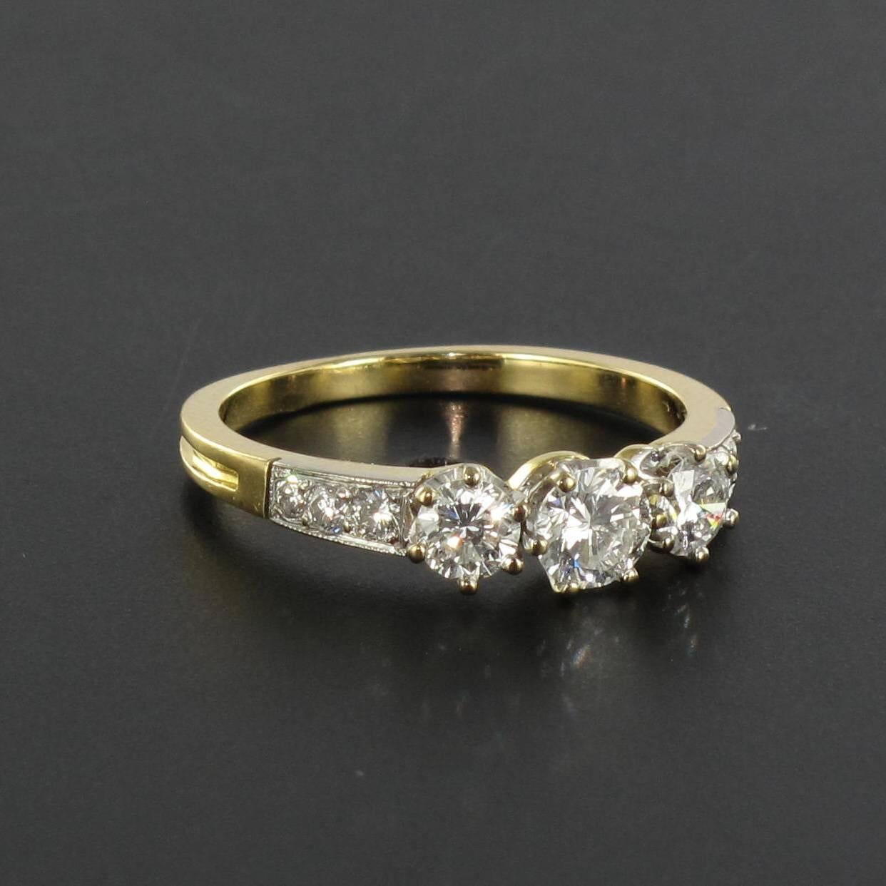 Diamond Gold Trinity Engagement Ring  1