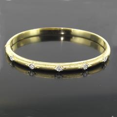 Gebürsteter Gold-Diamant-Armreif