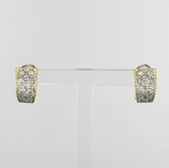 Diamond Two Color Gold Filigree Earrings