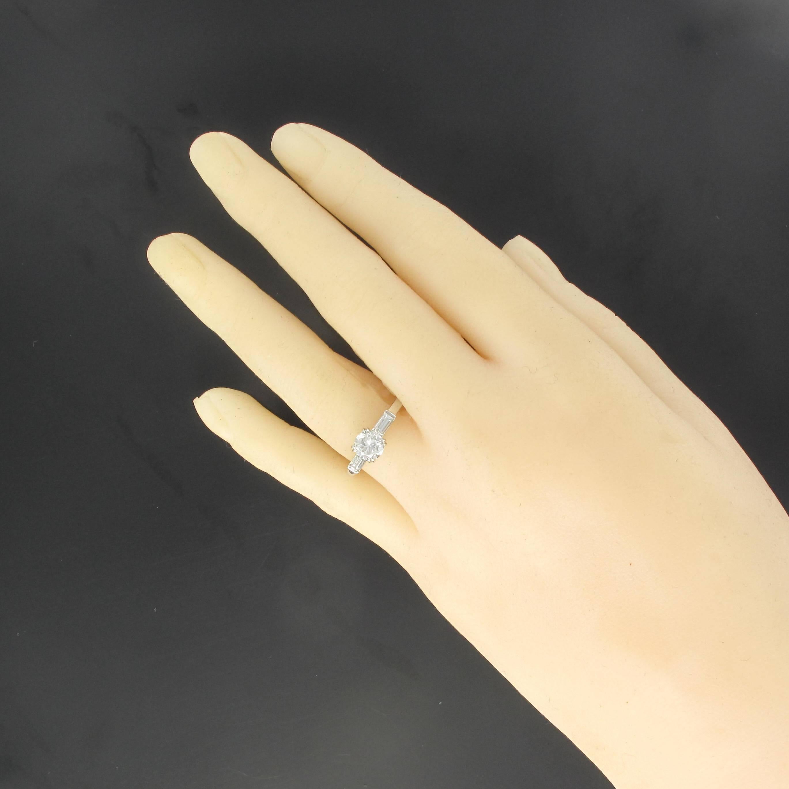 Art Deco Style 1 Carat Diamond 18 Karat White Gold Solitaire Ring 10