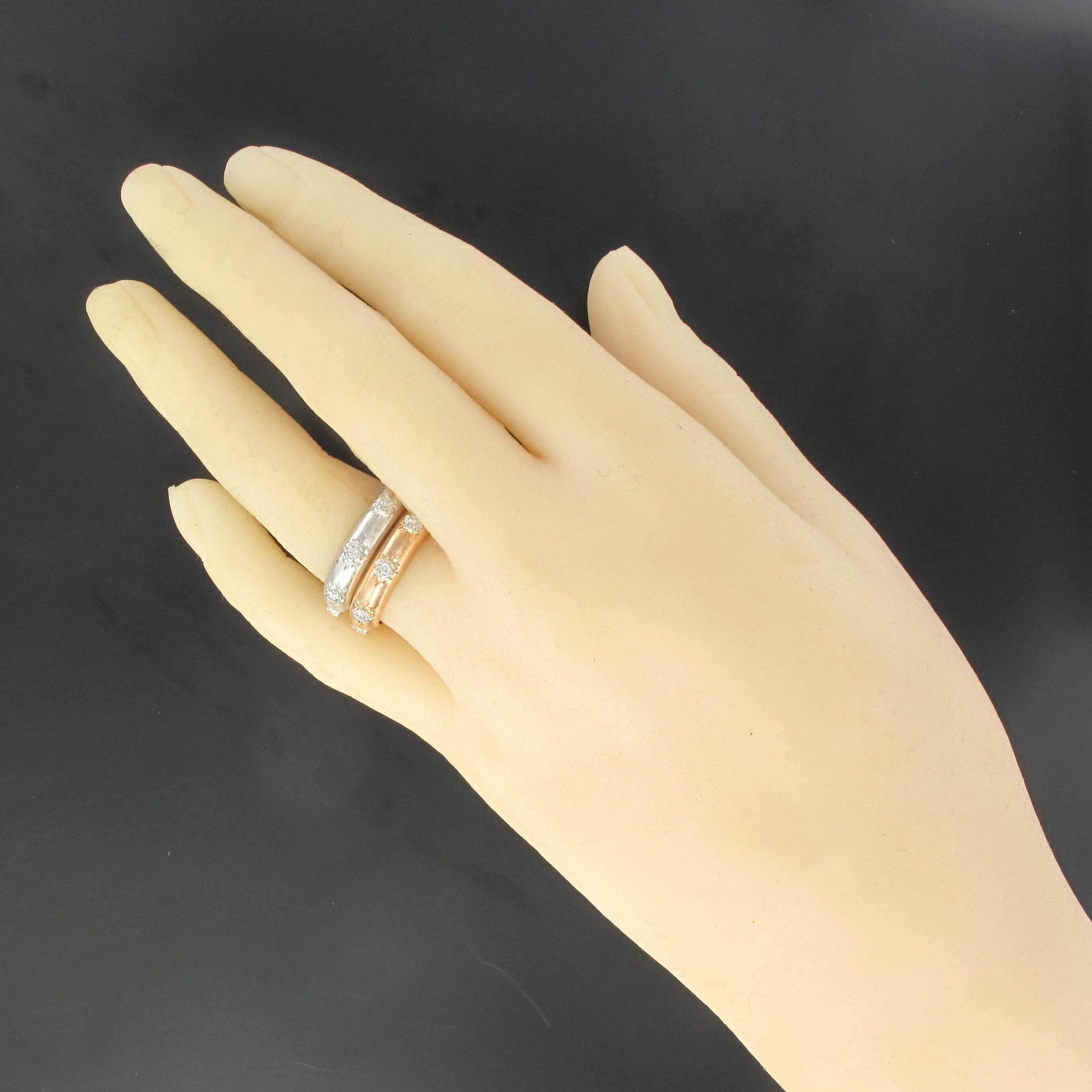 Diamond Satin Gold Band Ring 2