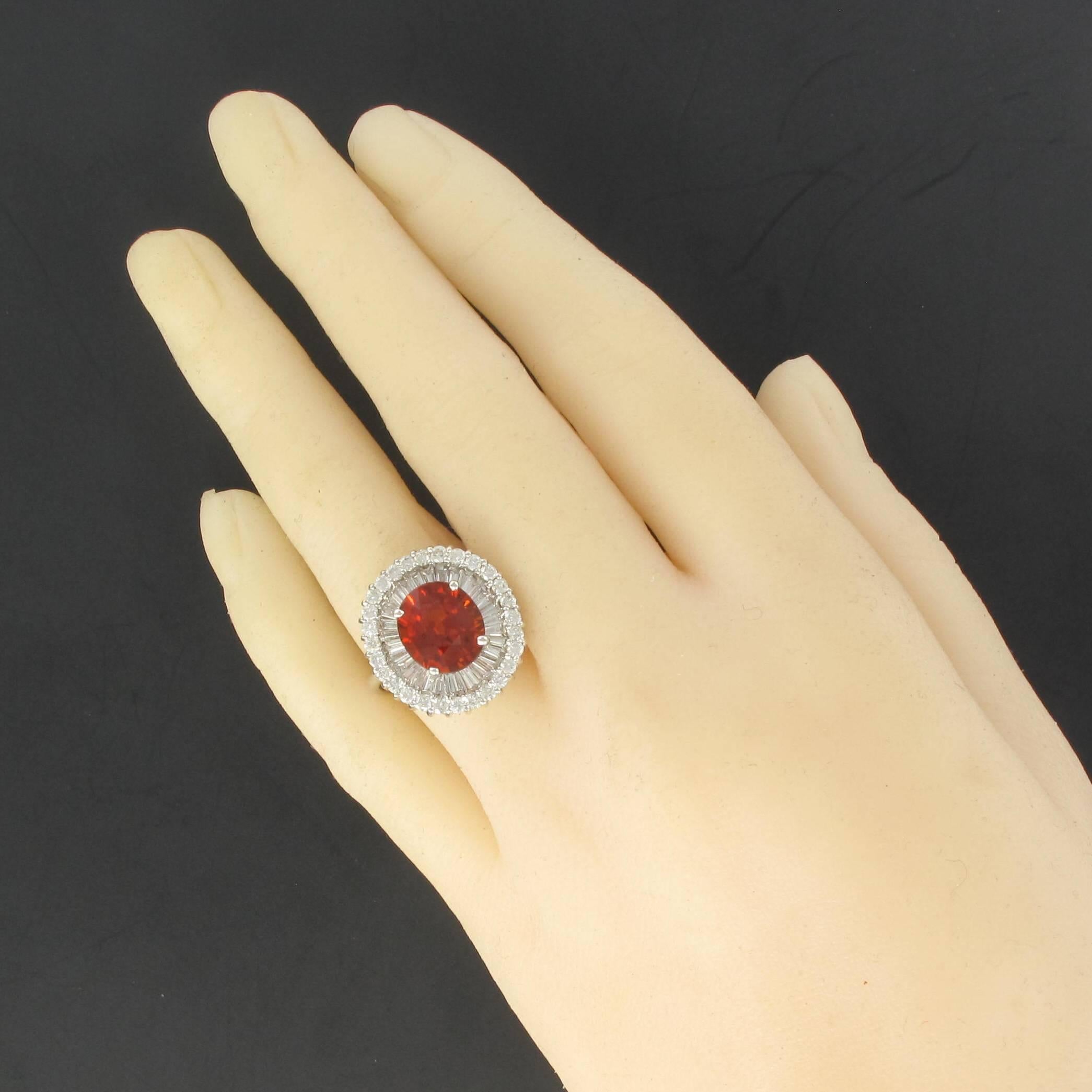 orange garnet ring