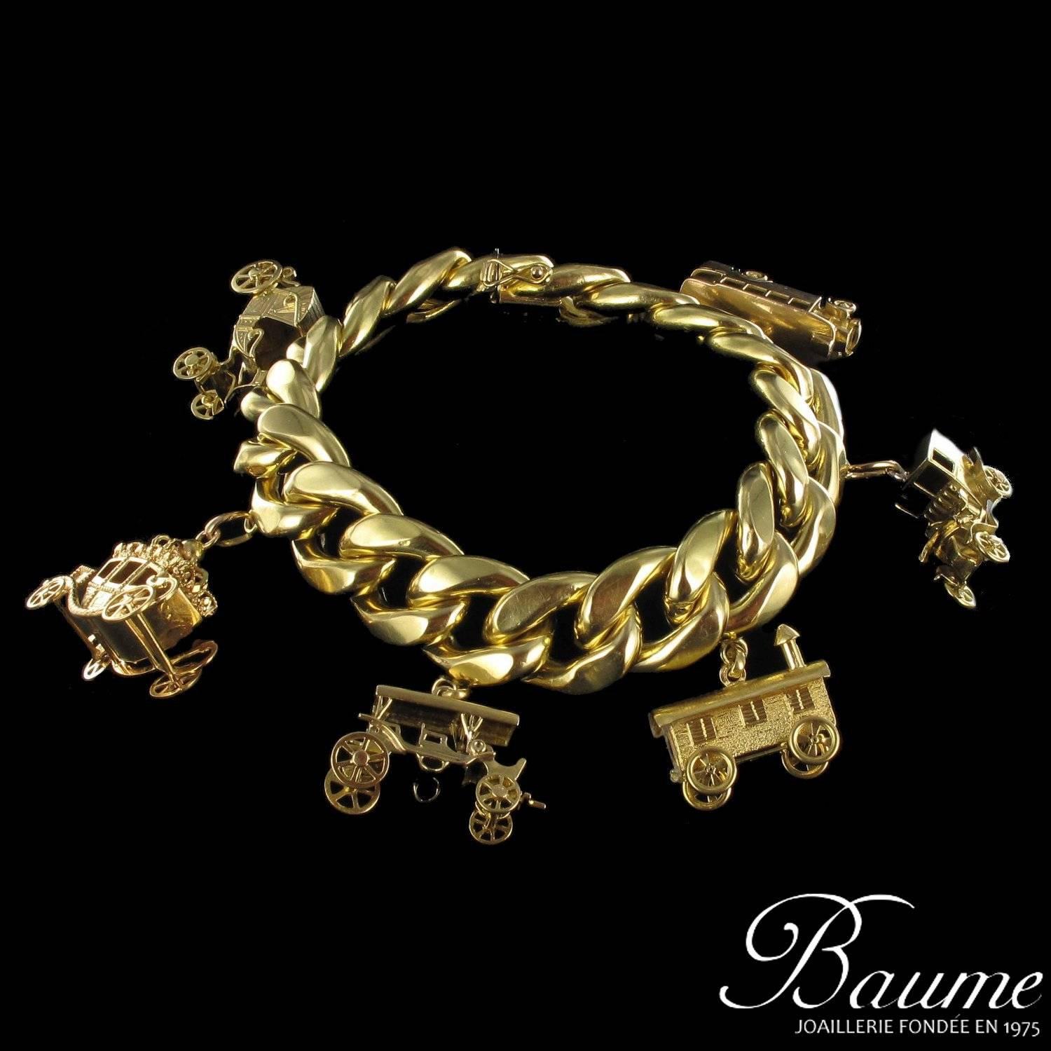 1960's gold charm bracelet