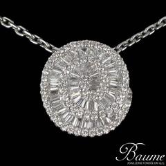 Modern 18 Karat White Gold Diamond Pendant Necklace