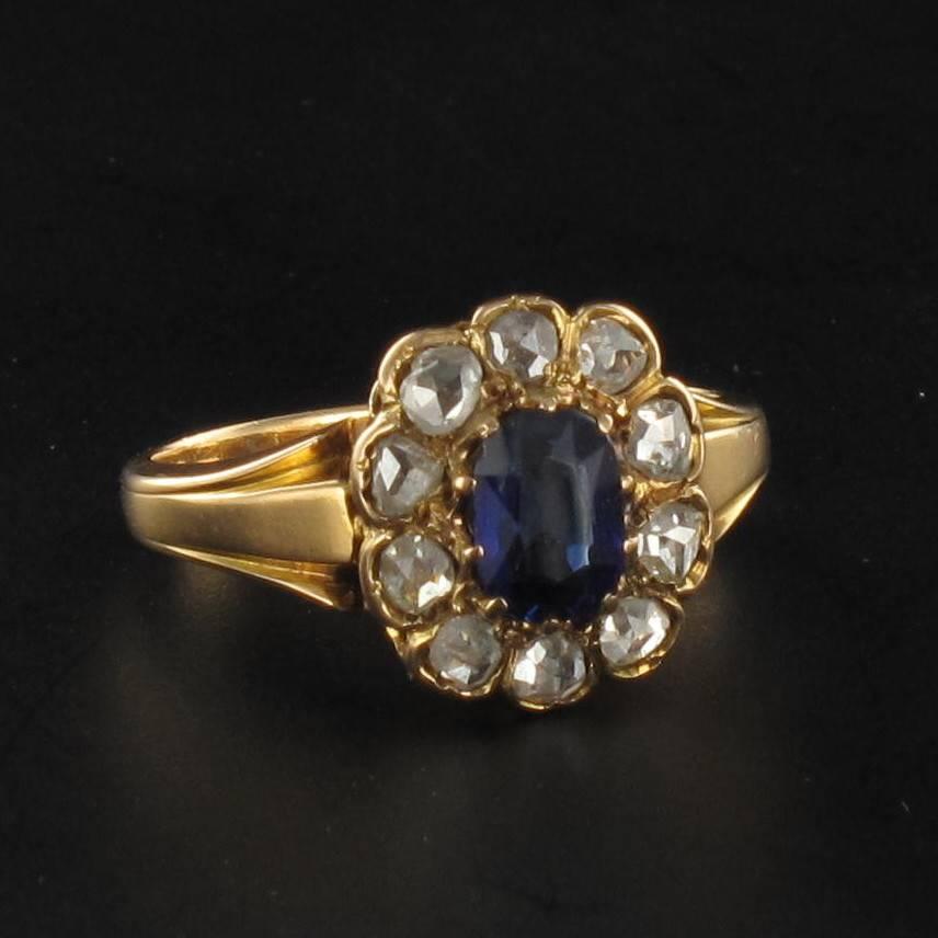 Lovely Antique Sapphire and Diamond Ring  2