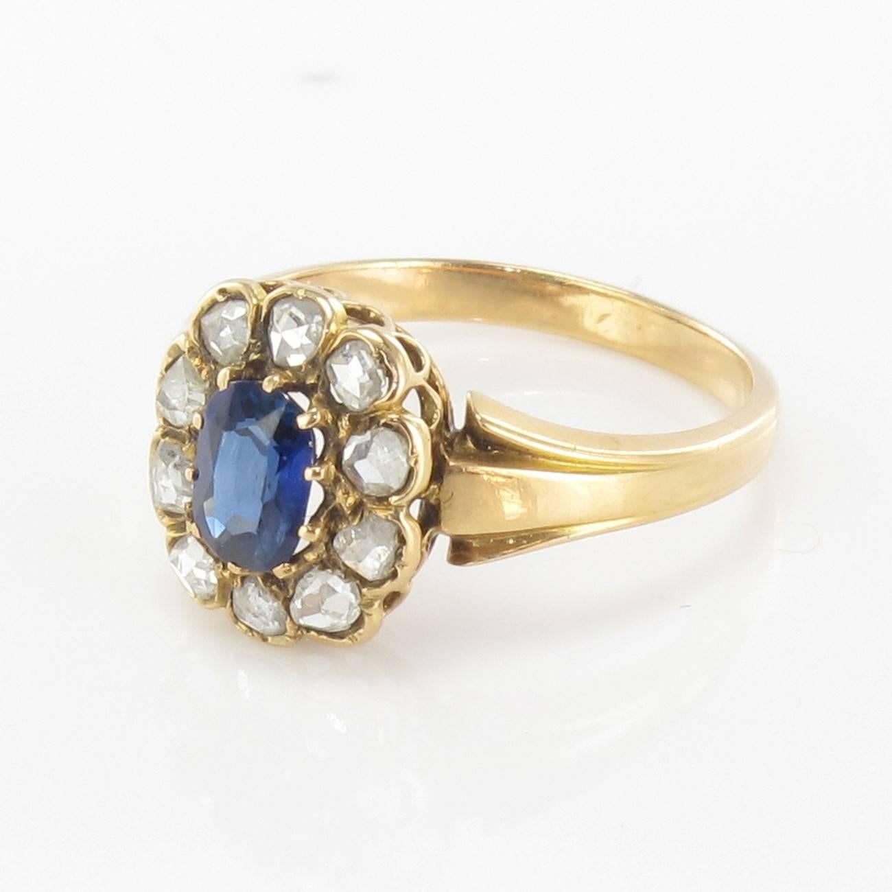 Lovely Antique Sapphire and Diamond Ring  1