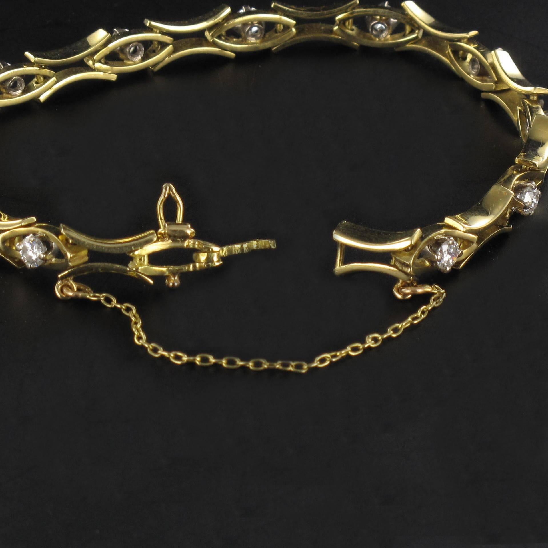 French 1, 35 carat Brillant Cut Diamond Gold Bracelet 3
