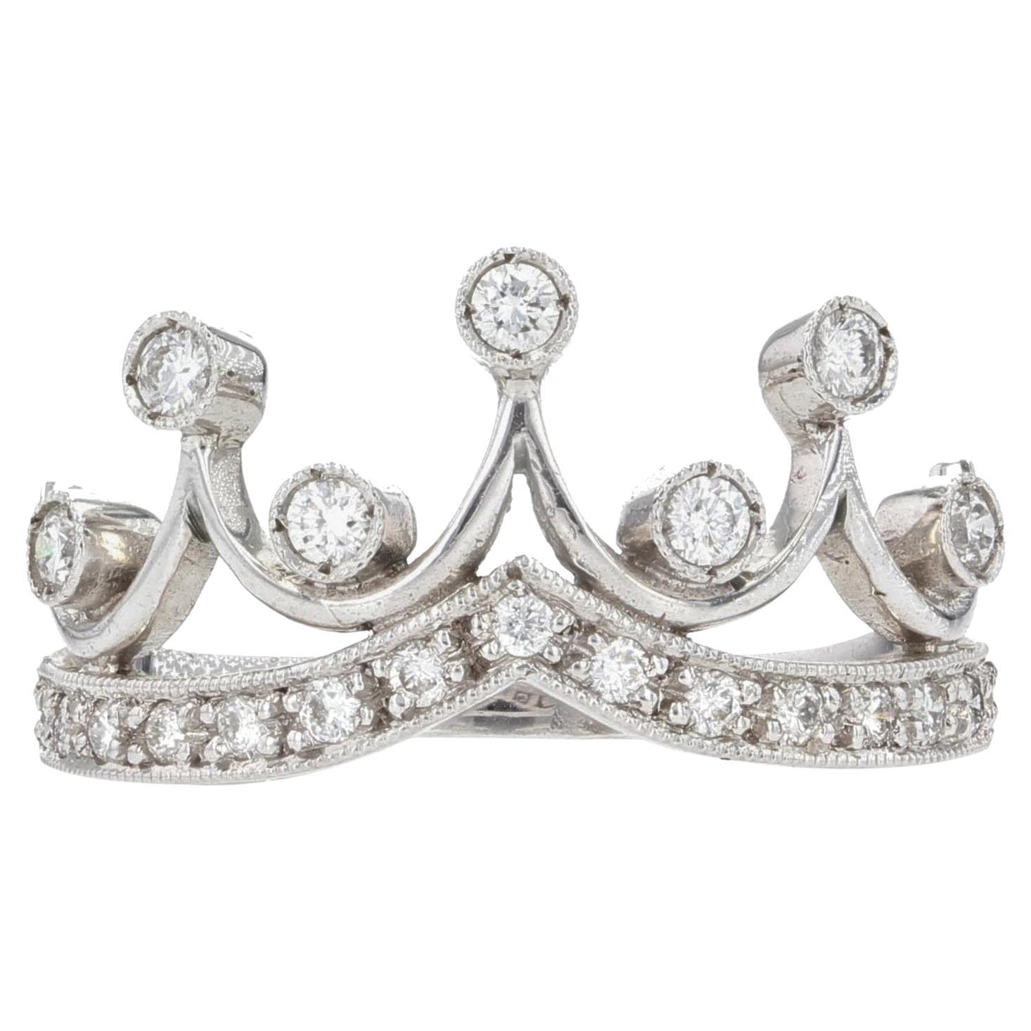 New Diamond 18 Karat White Gold Tiara Ring