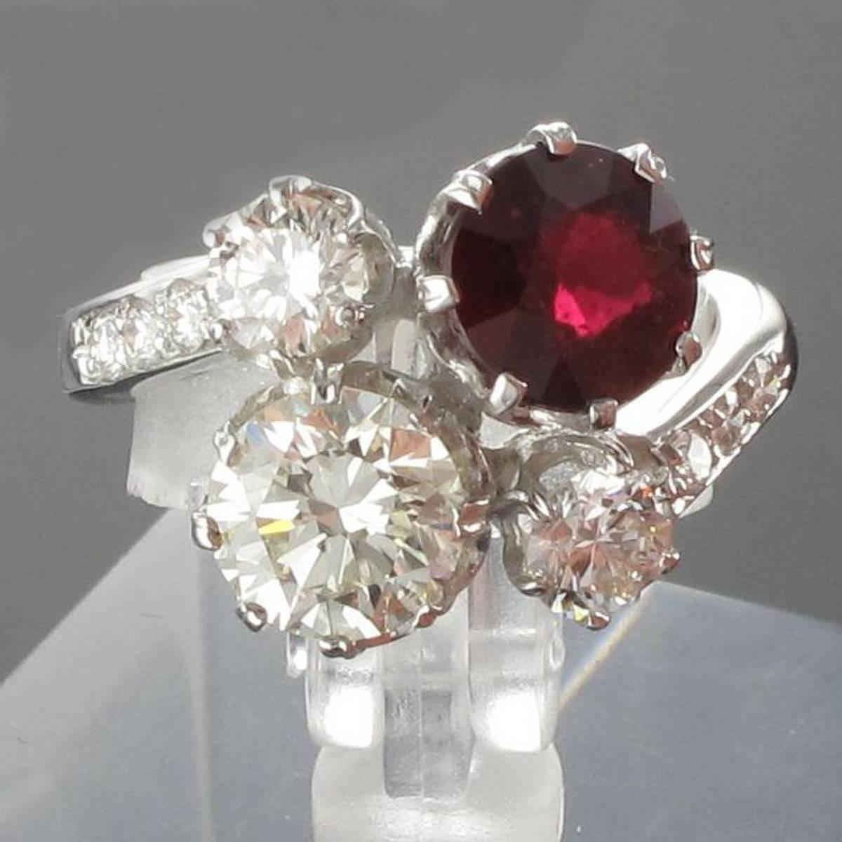 Sublime Ruby and Diamond Engagement Ring 1