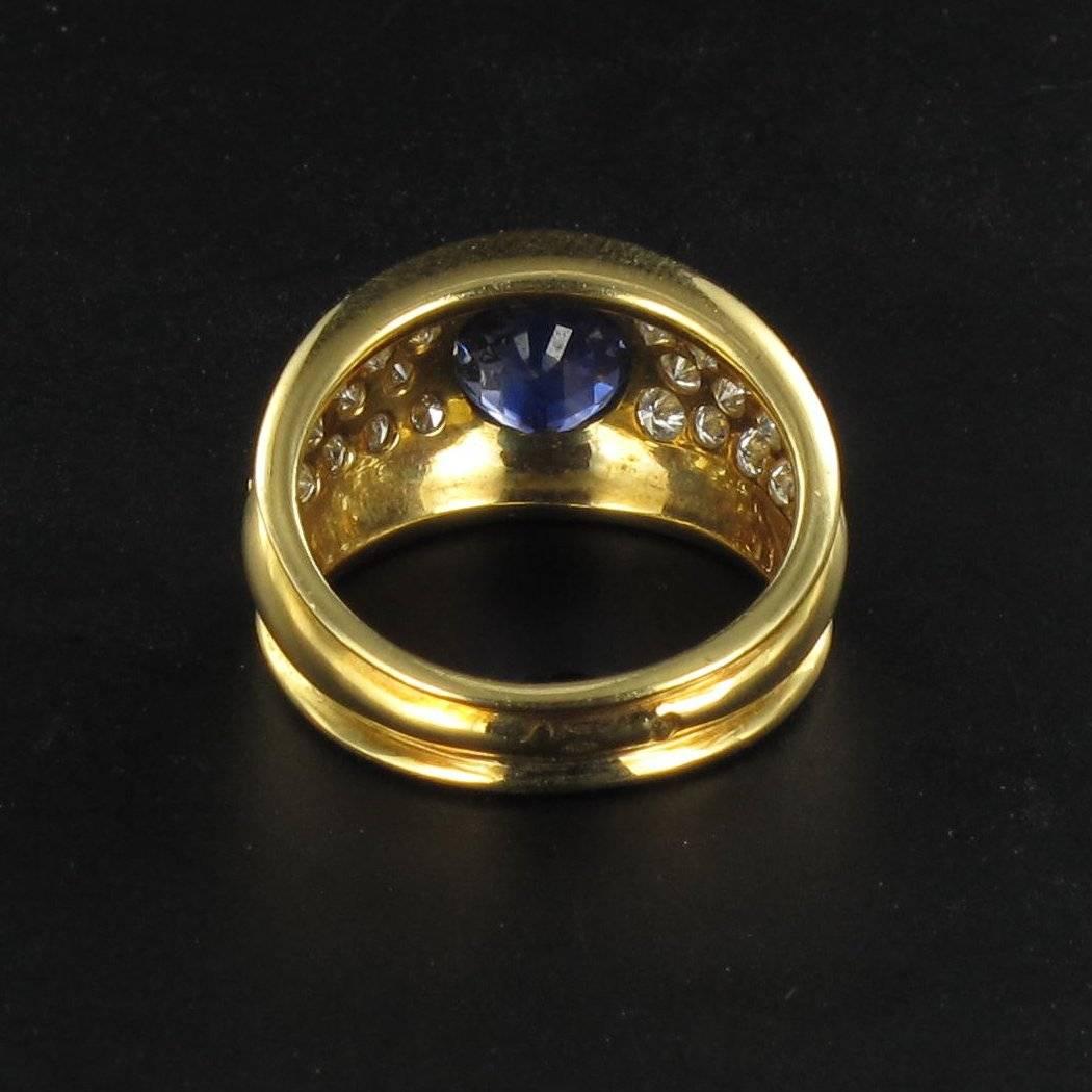 3.90 carat Blue Sapphire Diamond Ring 1