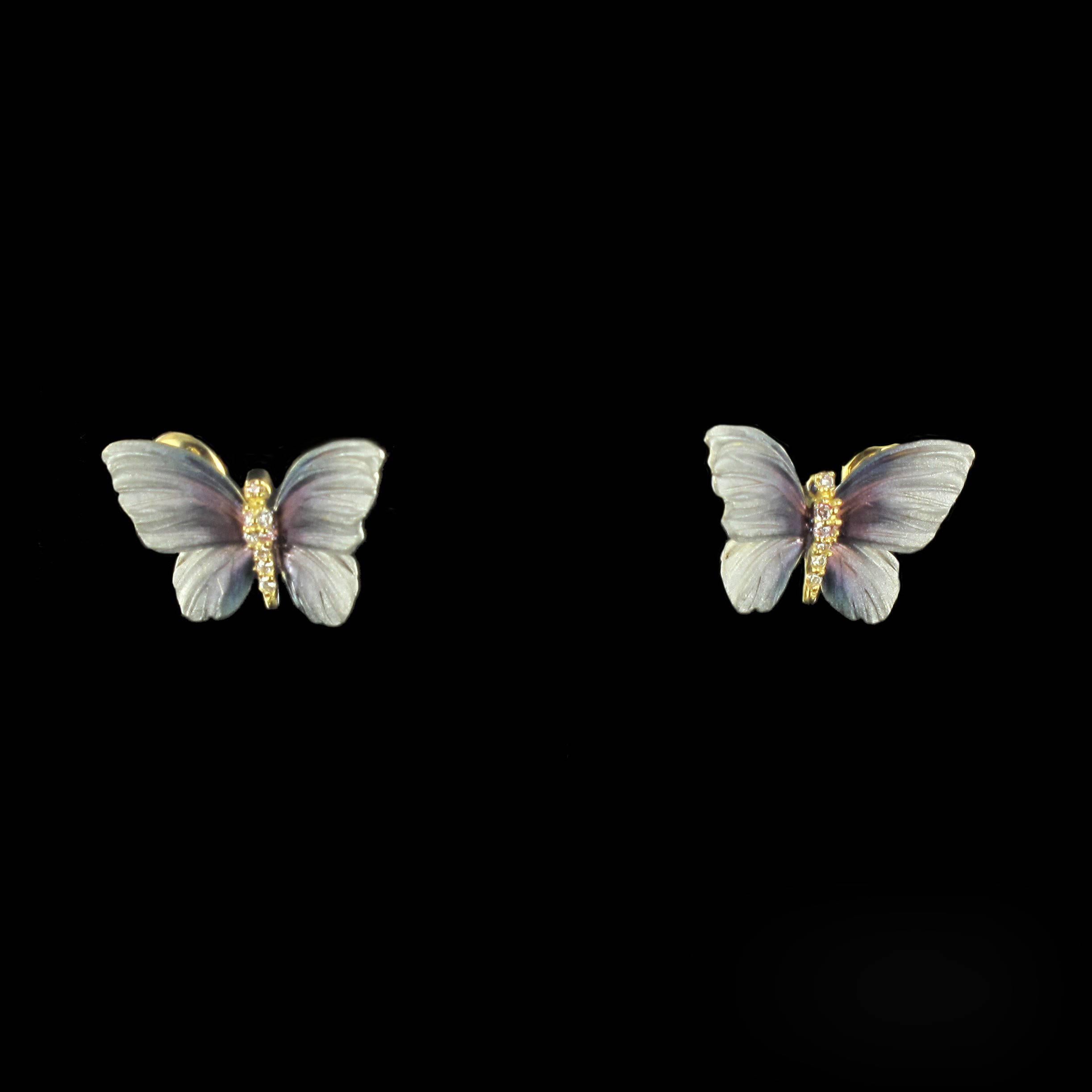 butterfly diamond earings