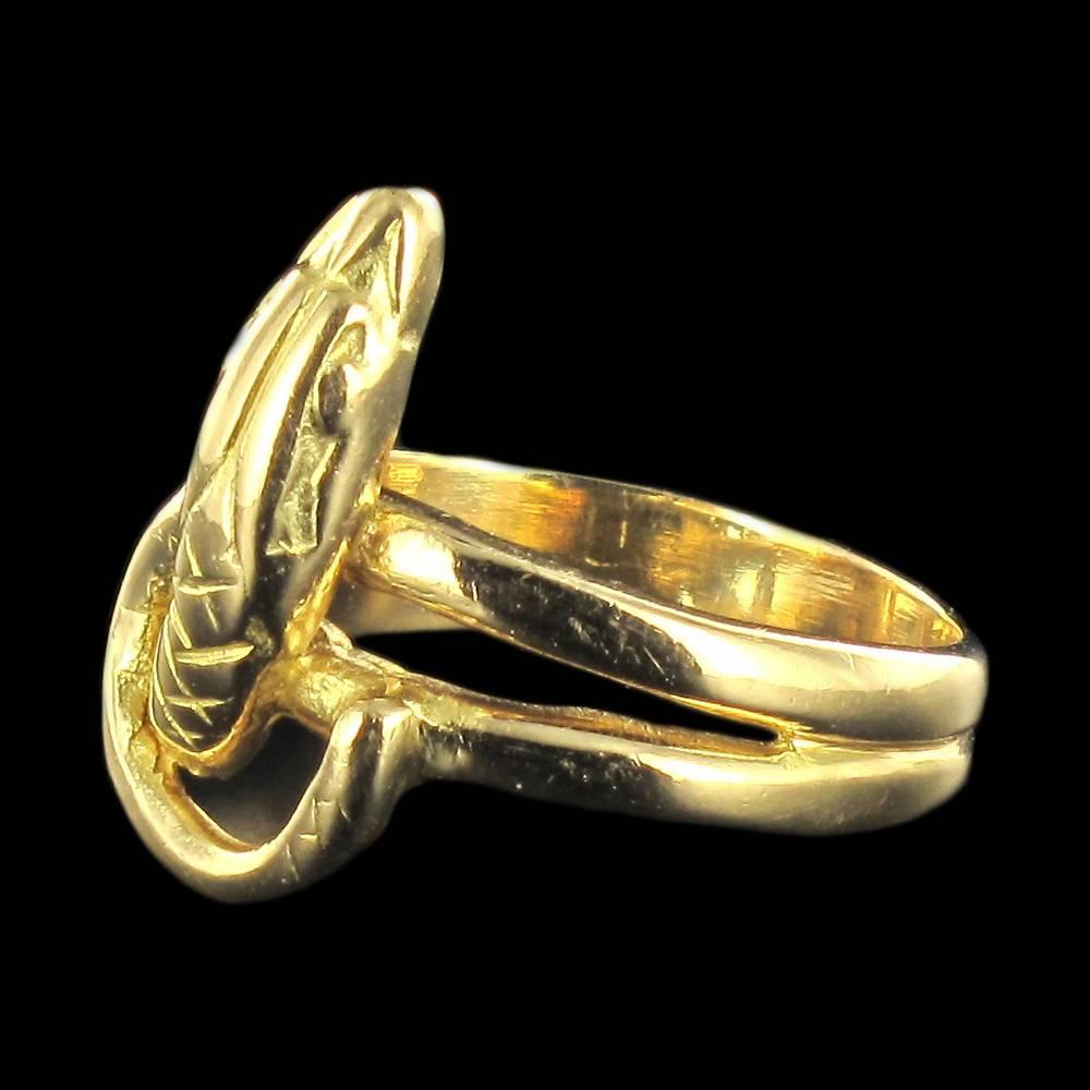 Antique Gold Snake Ring 1
