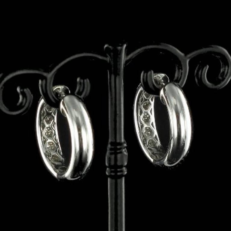 New Diamond Gold Hoop Earrings For Sale 1
