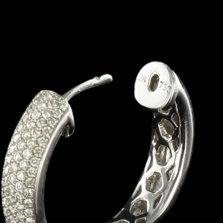 New Diamond Gold Hoop Earrings For Sale 1