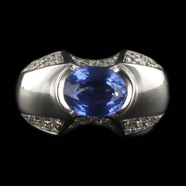 Women's New Sapphire Diamond Gold Ring