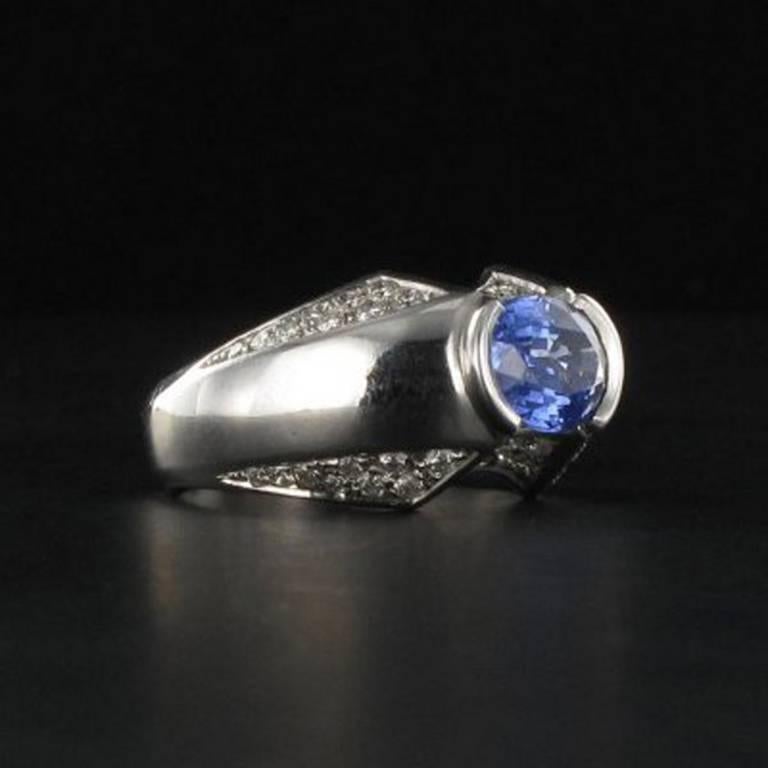 New Sapphire Diamond Gold Ring 2
