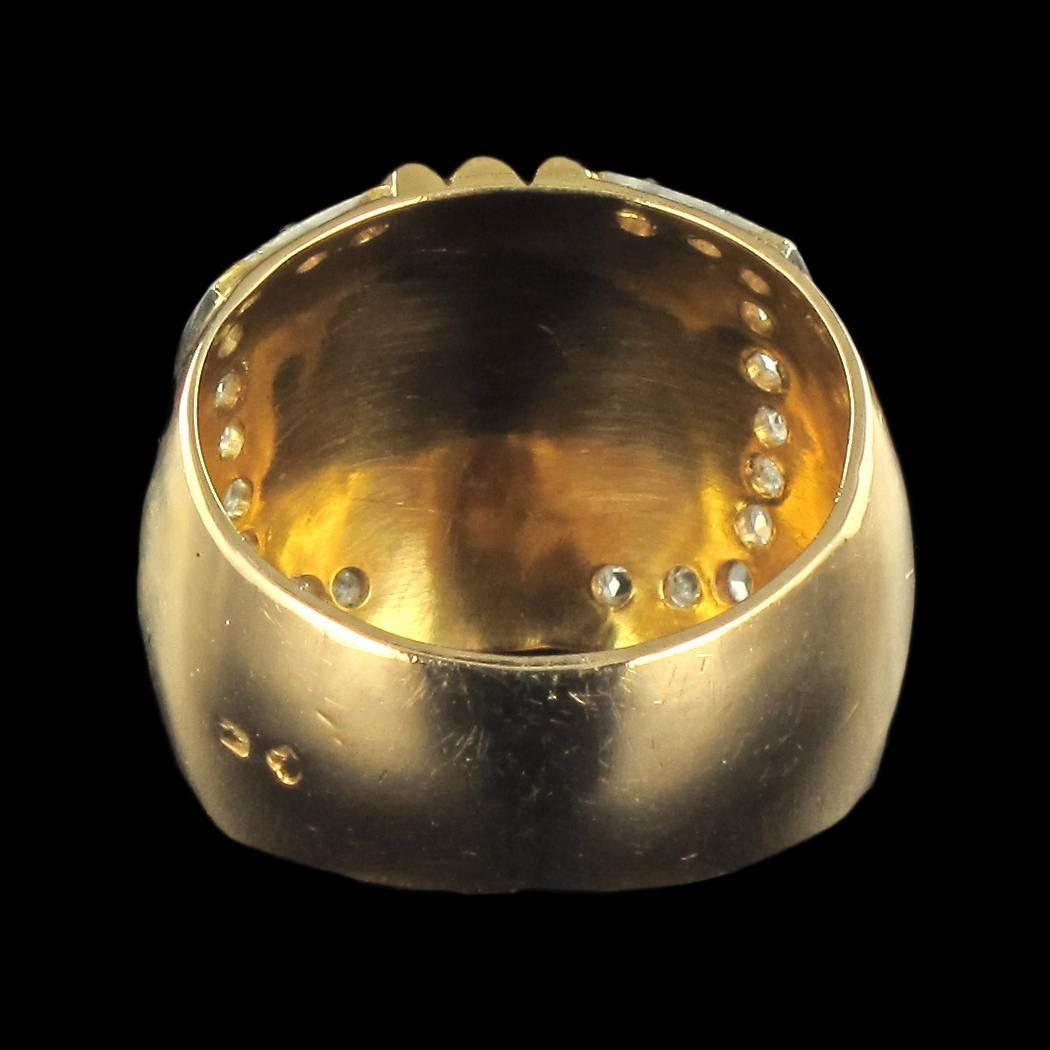 Large Diamond Gold Band Ring  1