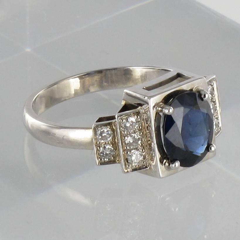 Sapphire Diamond Gold Ring 2