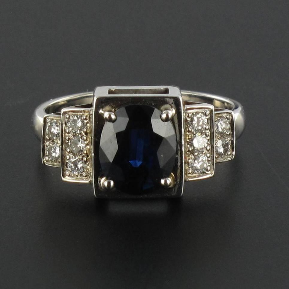 Sapphire Diamond Gold Ring 3