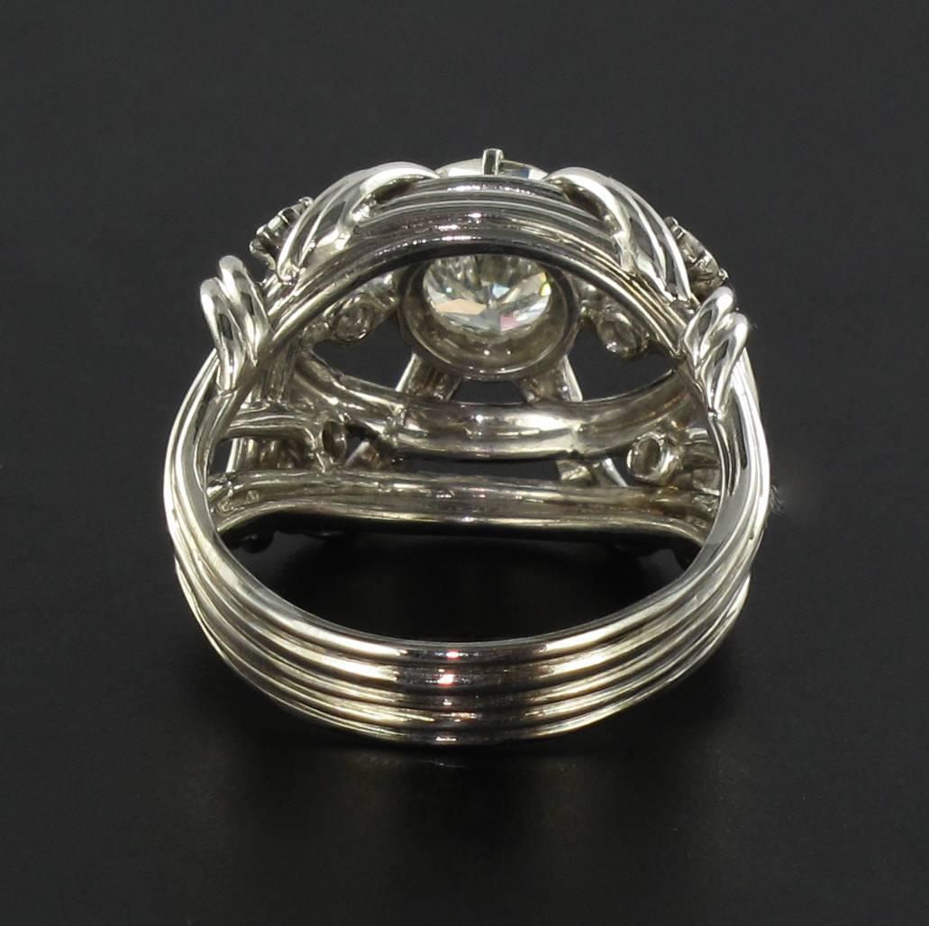 1960s French Diamond Gold Dome Ring 12
