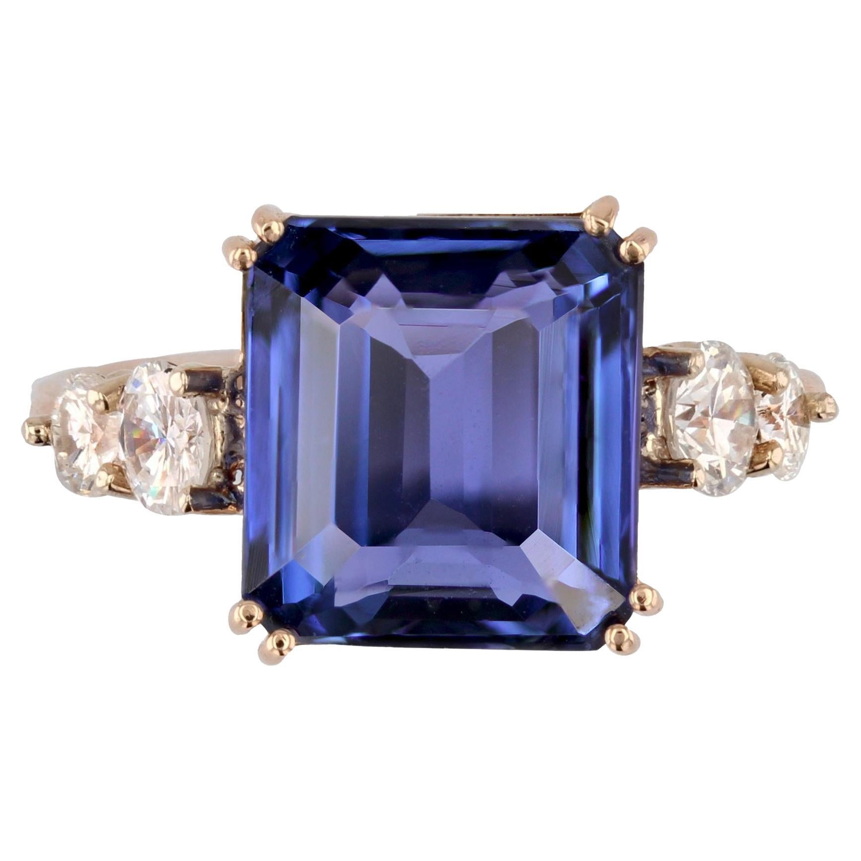 Anello Baume Creation 6 carati con tanzanite e diamanti in oro rosa