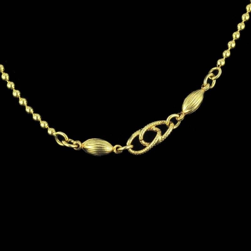 Modern Italian 18 Karat Yellow Gold Matinee Necklace For Sale 5