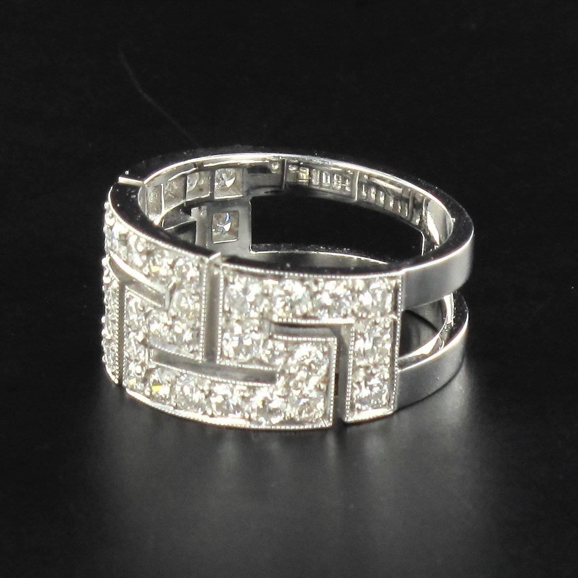 French Diamond Gold Band Ring 1