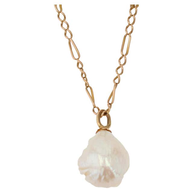 Coral Cameo South Sea Pearl Yellow Gold Necklace For Sale at 1stDibs ...