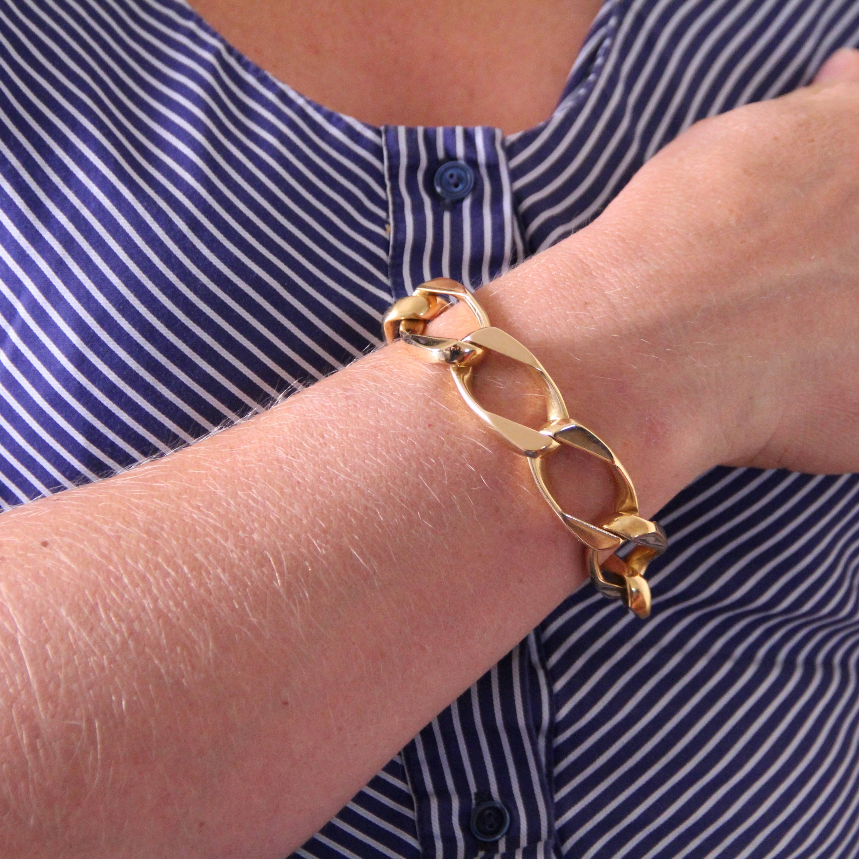 Retro 1970s French Gold Chain Bracelet
