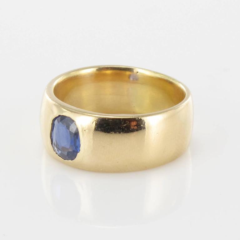 Sapphire Gold Band Ring at 1stDibs