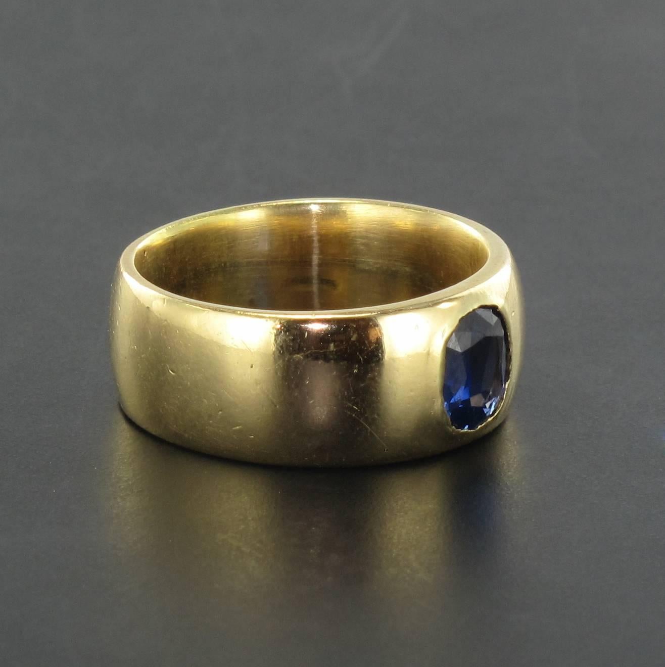 Sapphire Gold Band Ring 1