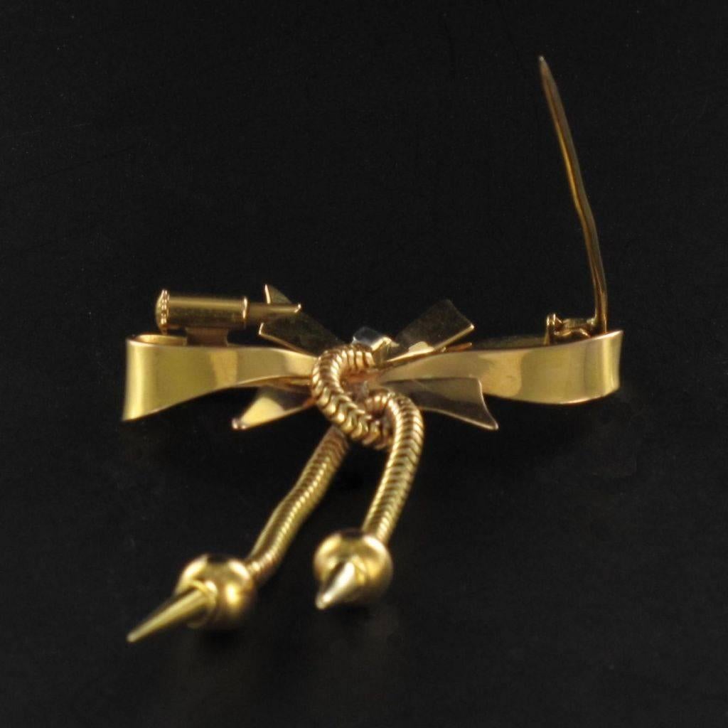 1950s Diamond Gold Tank Tubogaz and Bow Brooch 1