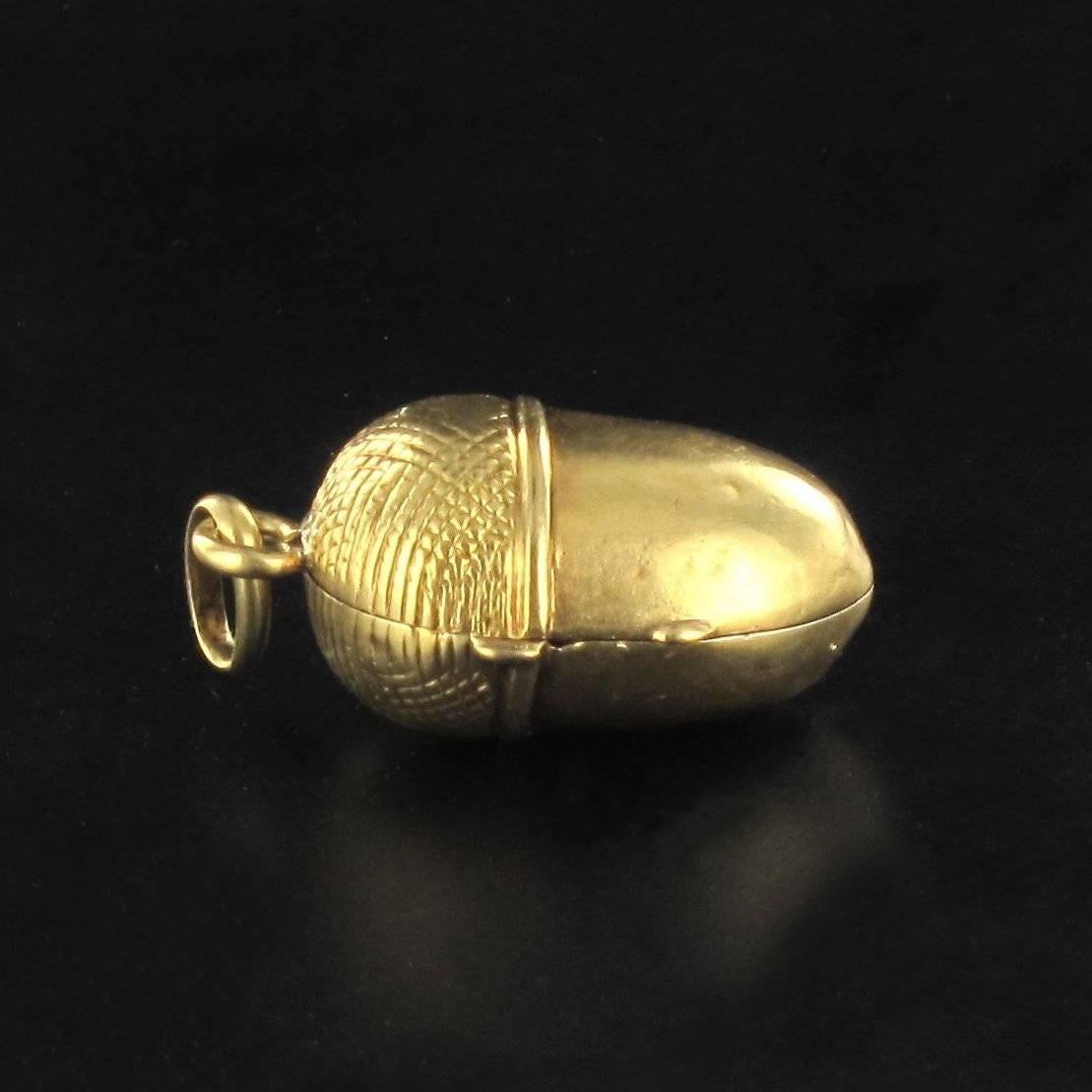 Women's 19th Century French Gold Acorn Locket Pendant