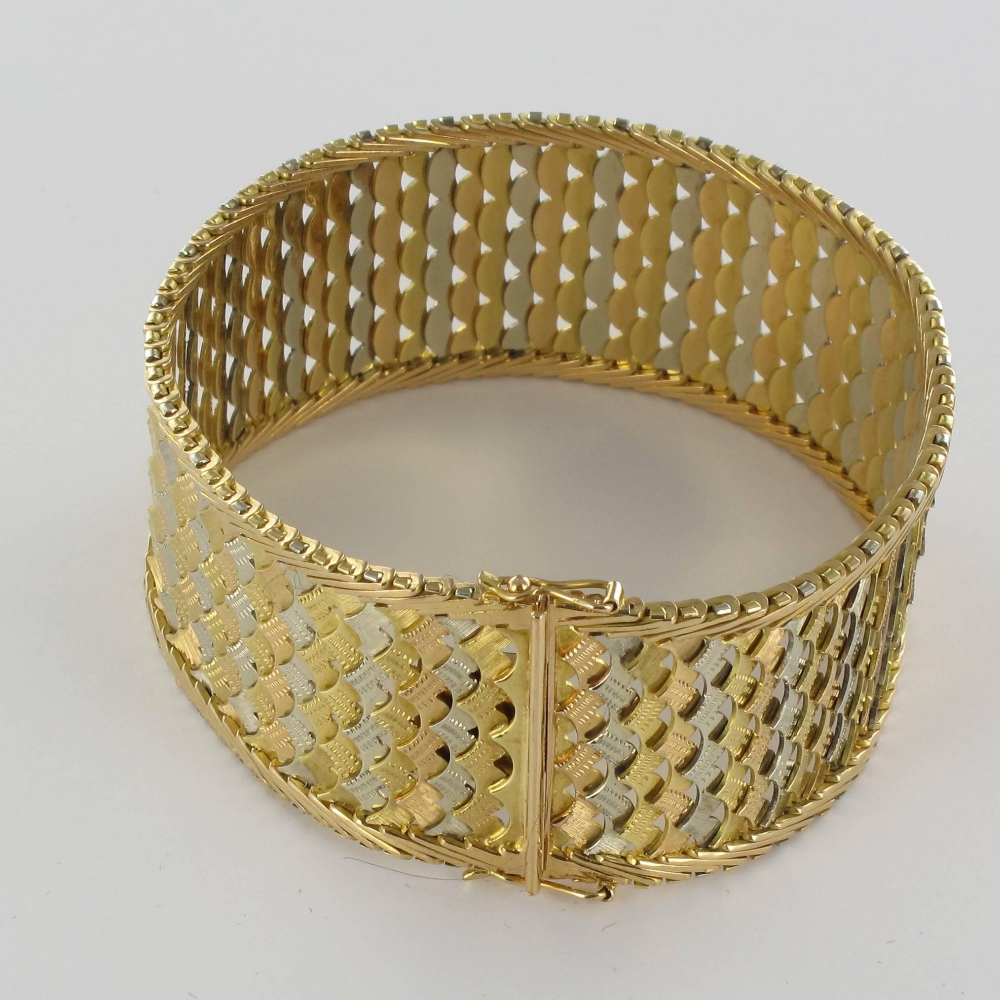 1960s Two Color Gold Woven Bracelet  1