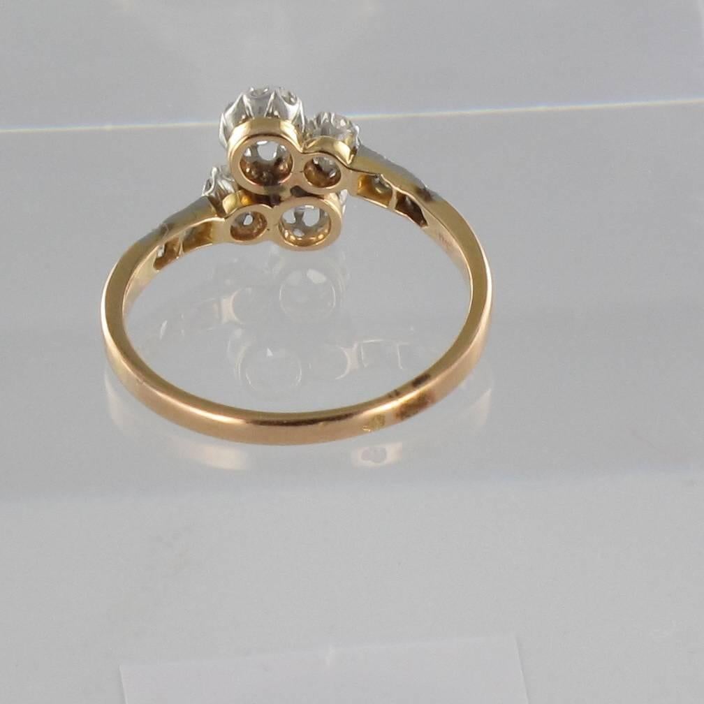 Antique Diamond Gold Platinum Lover's Ring 1