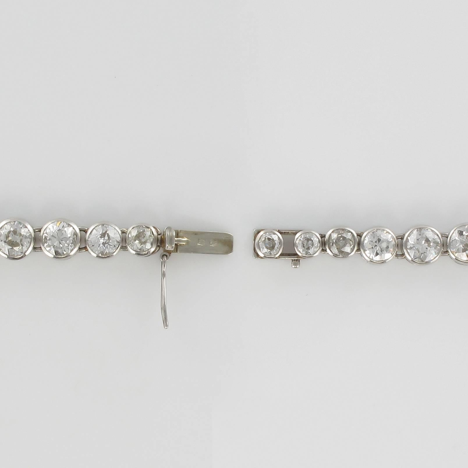 1900s Maison Auger 22 Carat Diamond Platinum Bracelet For Sale 10