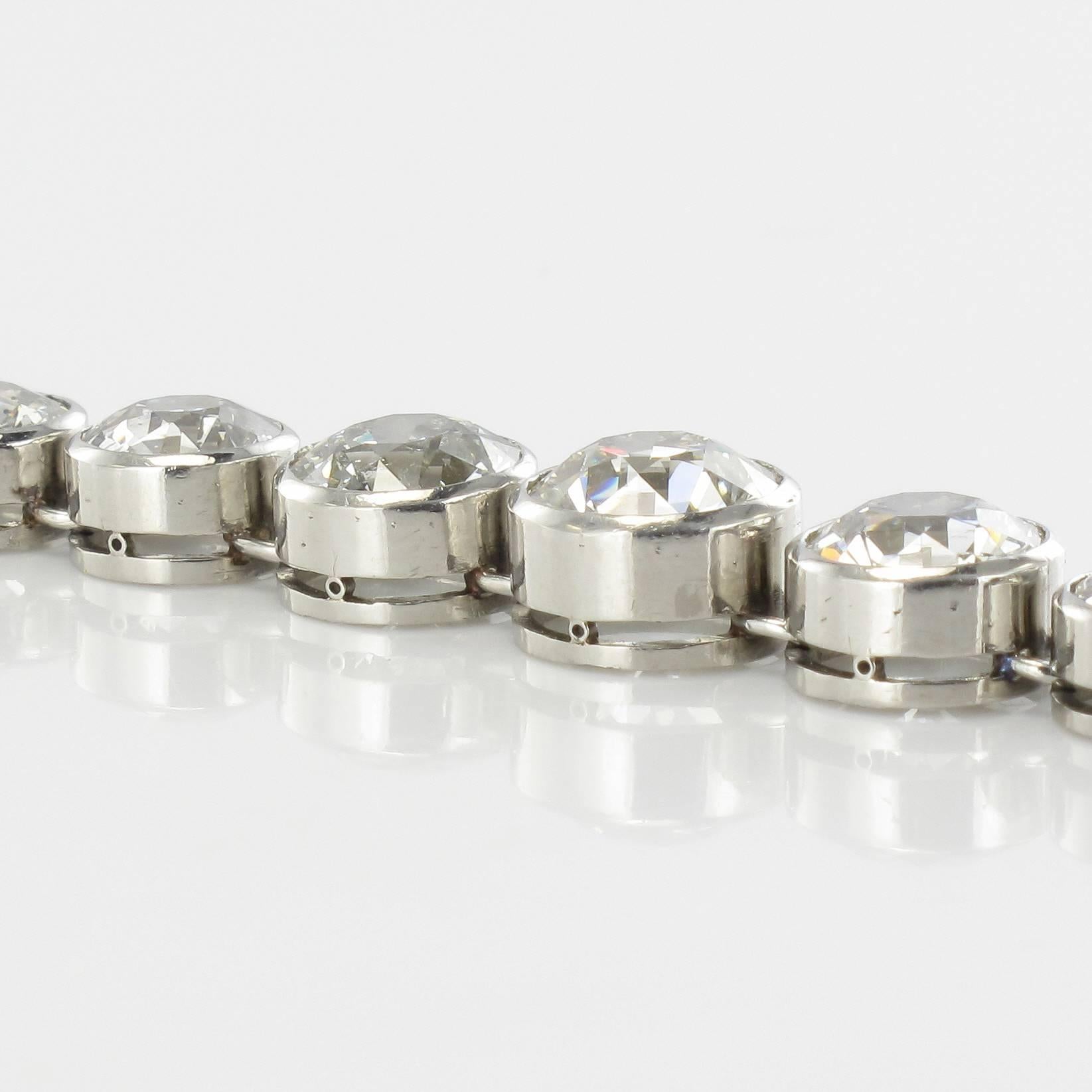 Maison Auger 22 Karat Diamant-Platin-Armband im Angebot 9