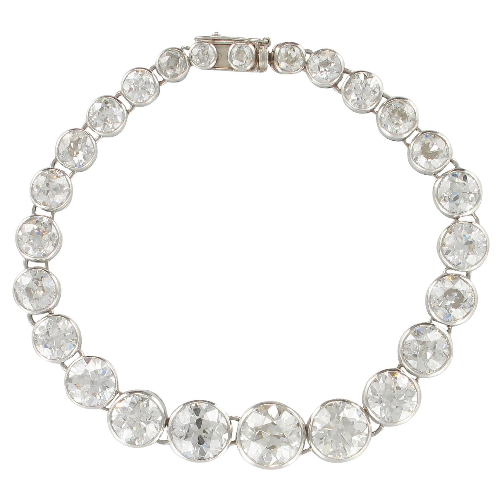 1900s Maison Auger 22 Carat Diamond Platinum Bracelet For Sale