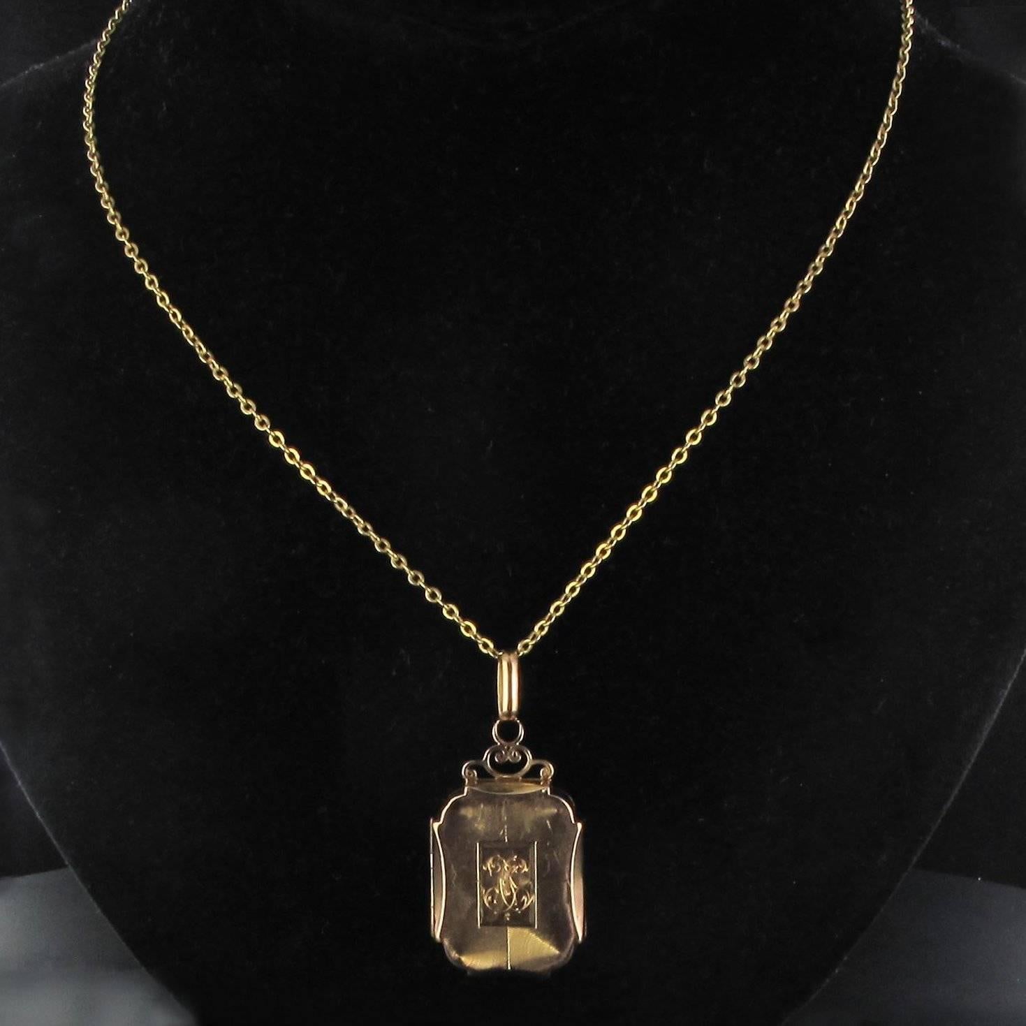 Women's Antique gold rectangular medallion
