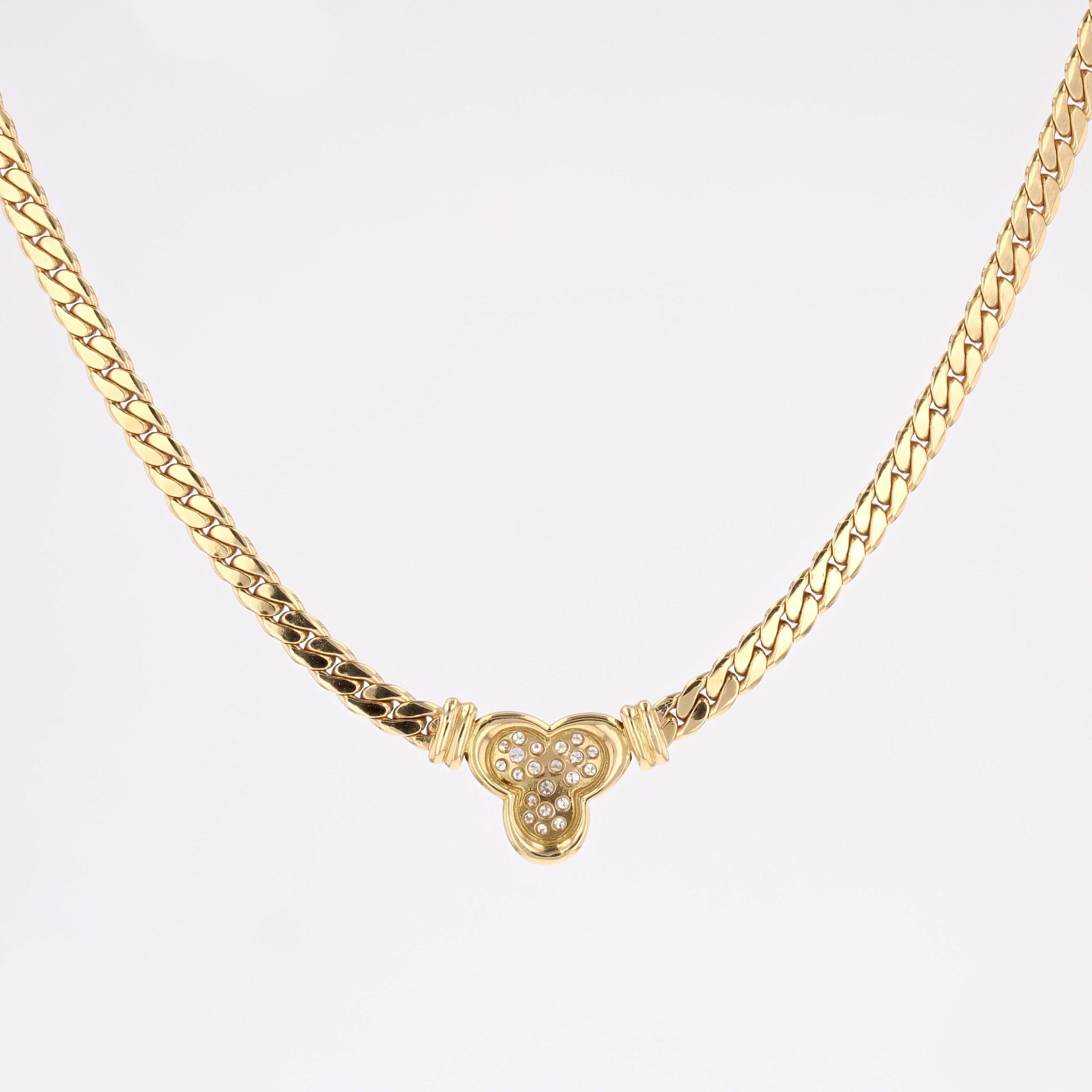 Collier trèfle en or jaune 18 carats avec diamants modernes français en vente 8