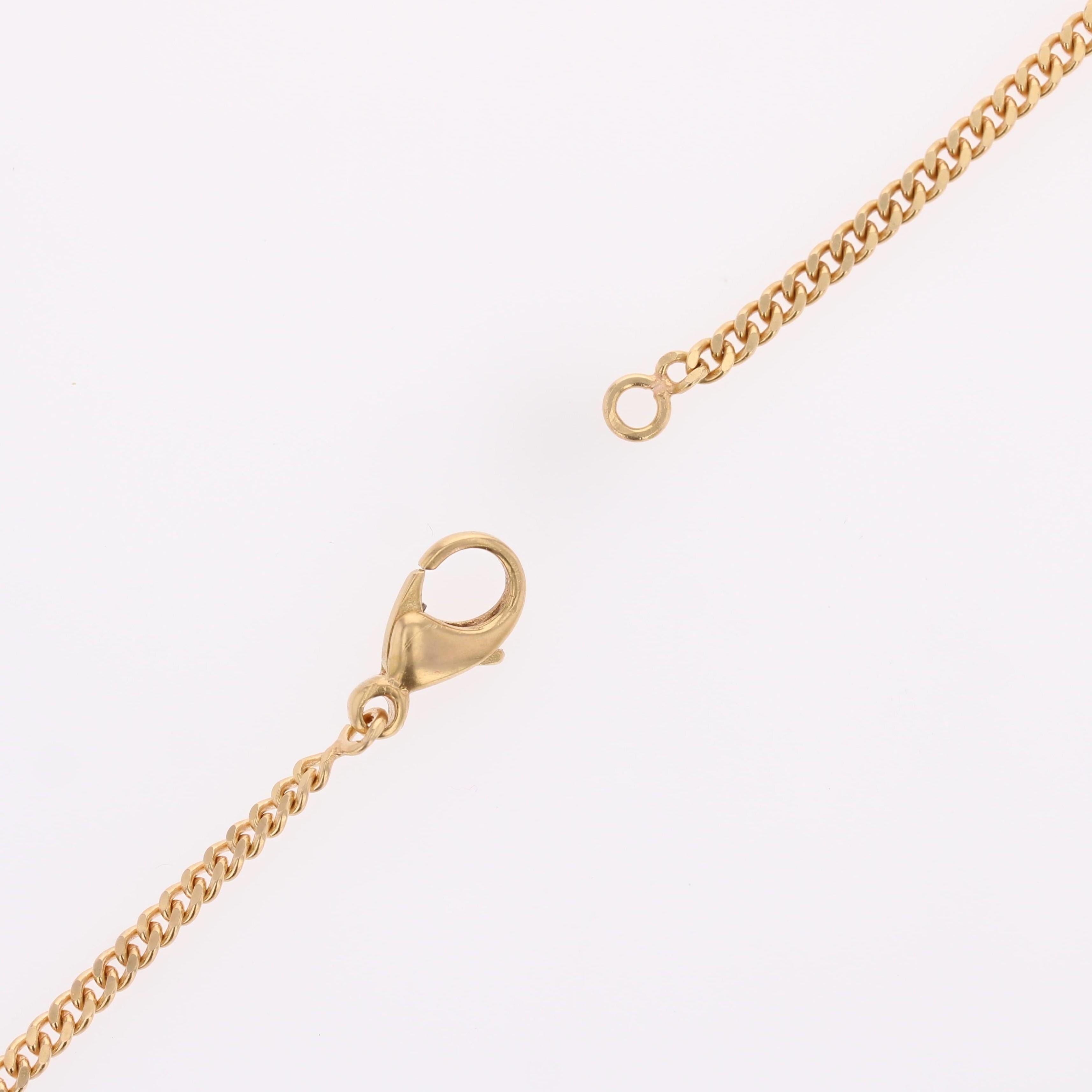 Chaîne collier moderne d'occasion en or jaune 18 carats avec disques de jade en vente 8