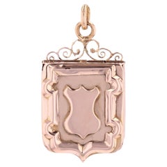 French 19th Century 18 Karat Rose Gold Badge Locket Pendant