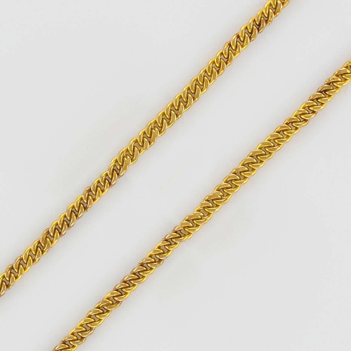 1970s Oriental Yellow Gold Necklace 1