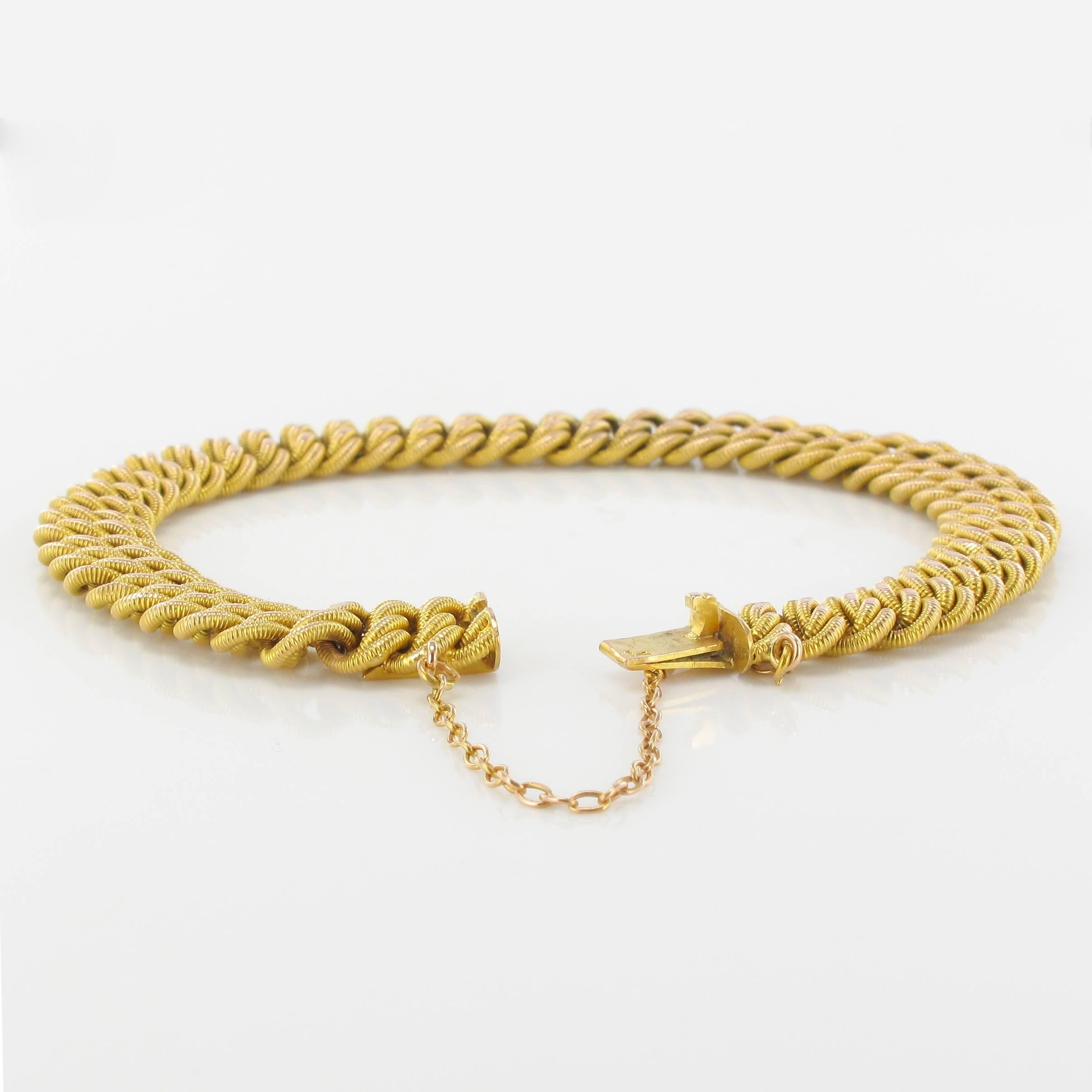 19th Century Rose Gold Textured Charm Bracelet 1