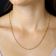 Modern Second Hand 18 Karat Yellow Gold Twisted Chain Necklace
