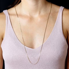 Modern 14 Karat Yellow Gold Fancy Mesh Long Necklace