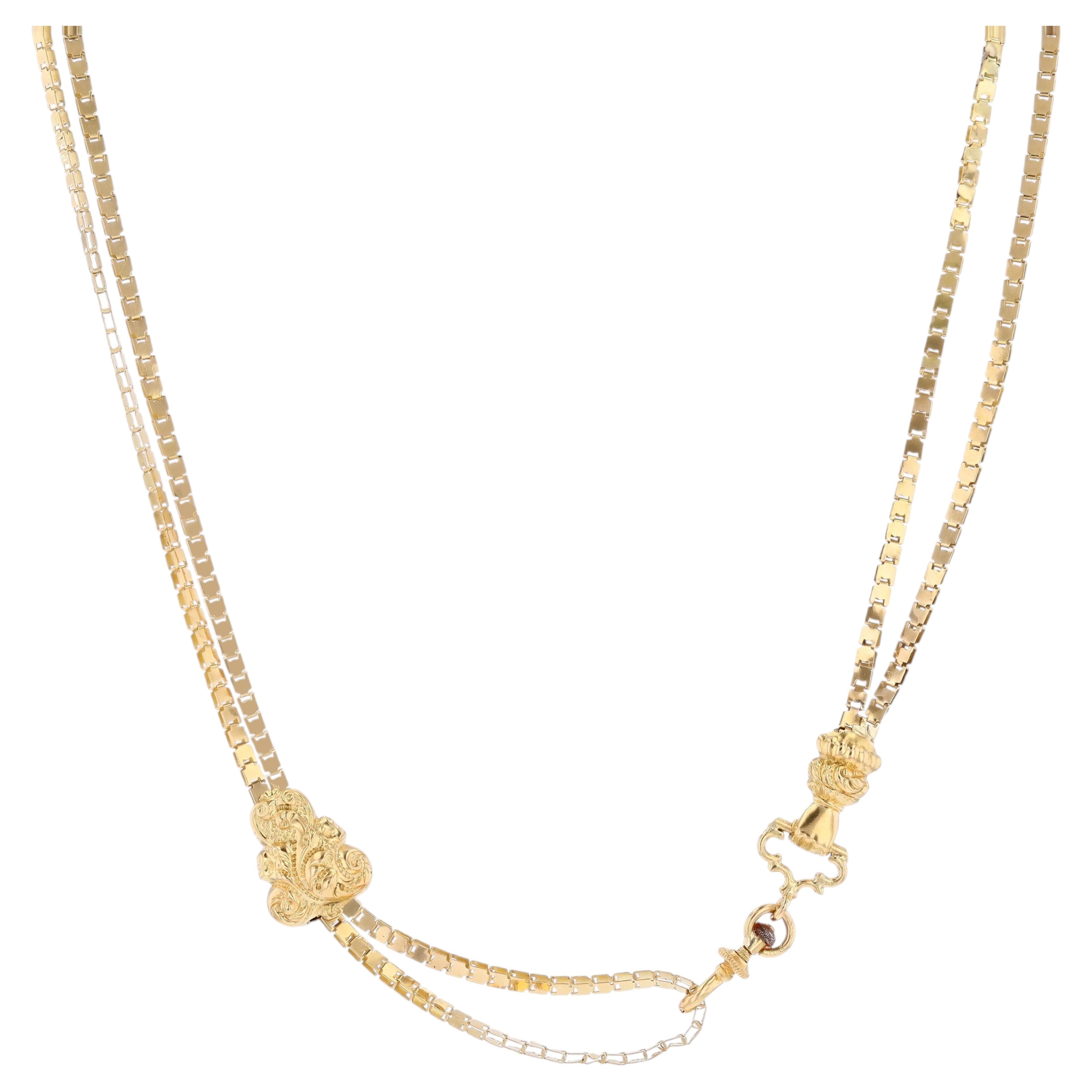 French 19th Century 18 Karat Yellow Gold Long Necklace